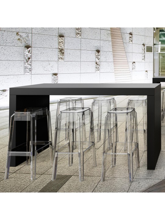 Conjunto de 2 bancos altos Fox, transparente Conjunto de 2 bancos altos Fox, transparente