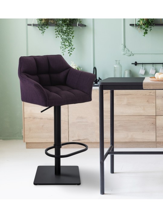 Conjunto de 2 bancos altos tecido Damaso, lilás Conjunto de 2 bancos altos tecido Damaso, lilás