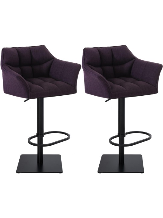 Conjunto de 2 bancos altos tecido Damaso, lilás Conjunto de 2 bancos altos tecido Damaso, lilás