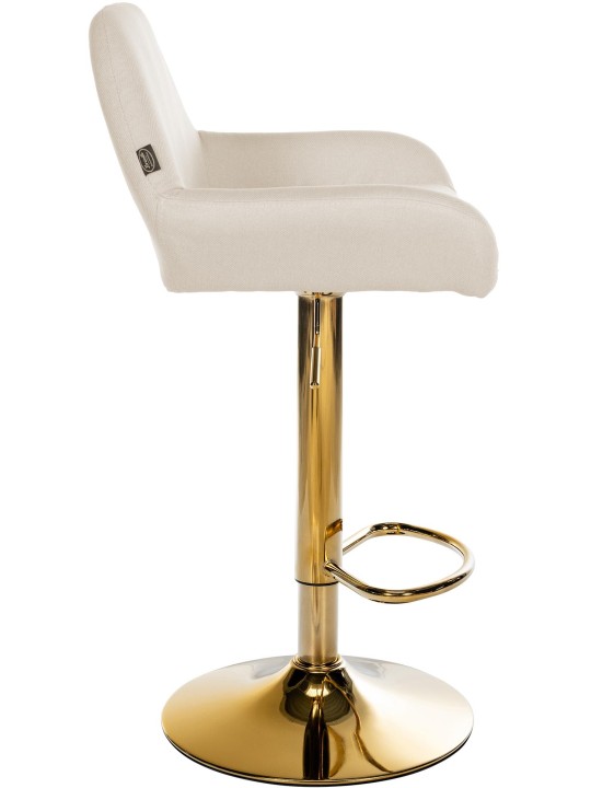 Banqueta alta Braga tecido dourado, creme