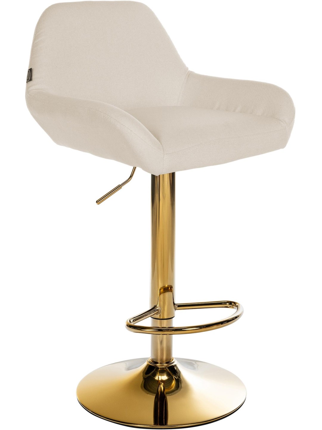 Banqueta alta Braga tecido dourado, creme