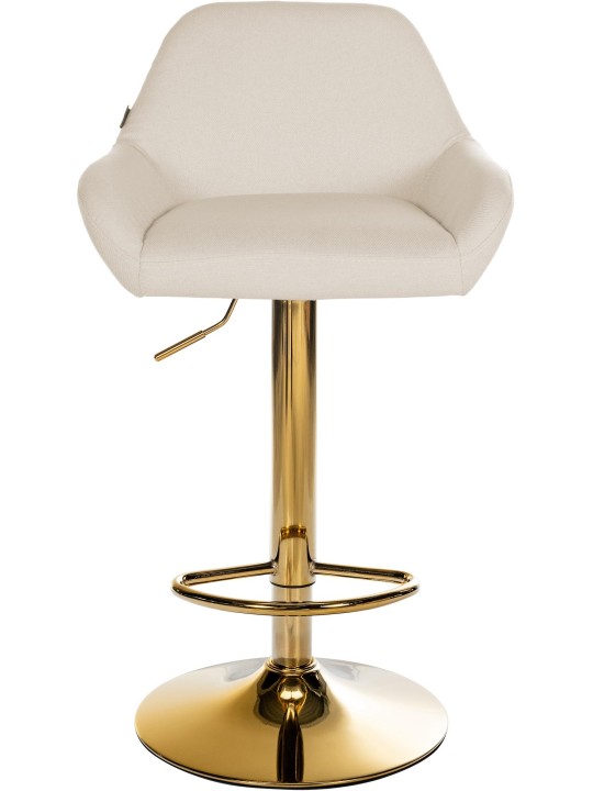 Banqueta alta Braga tecido dourado, creme