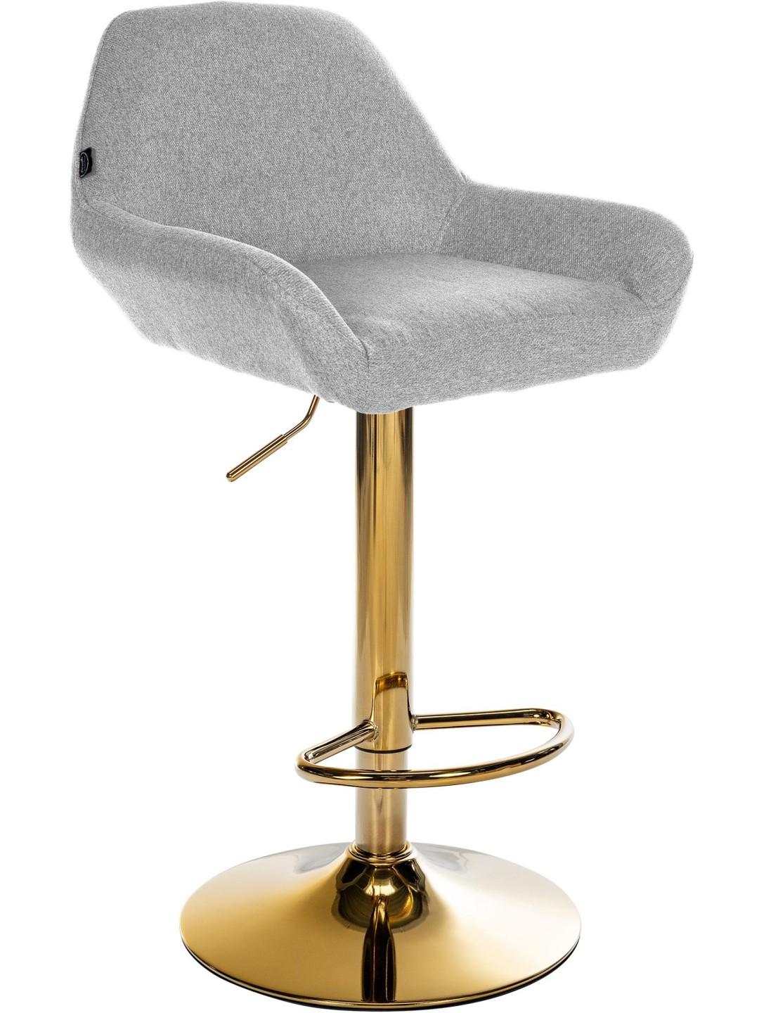 Banqueta alta Braga tecido dourado, cinza