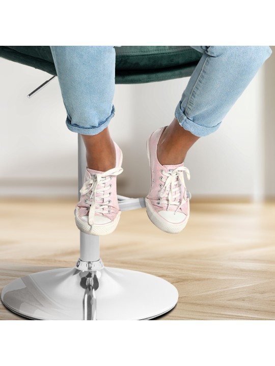 Conjunto de 2 bancos altos Damar veludo cromado, verde Conjunto de 2 bancos altos Damar veludo cromado, verde