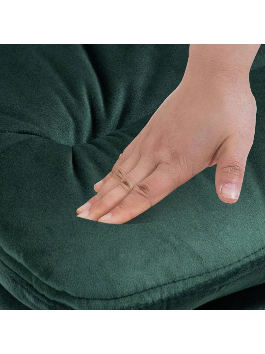 Conjunto de 2 bancos altos Damar veludo cromado, verde Conjunto de 2 bancos altos Damar veludo cromado, verde