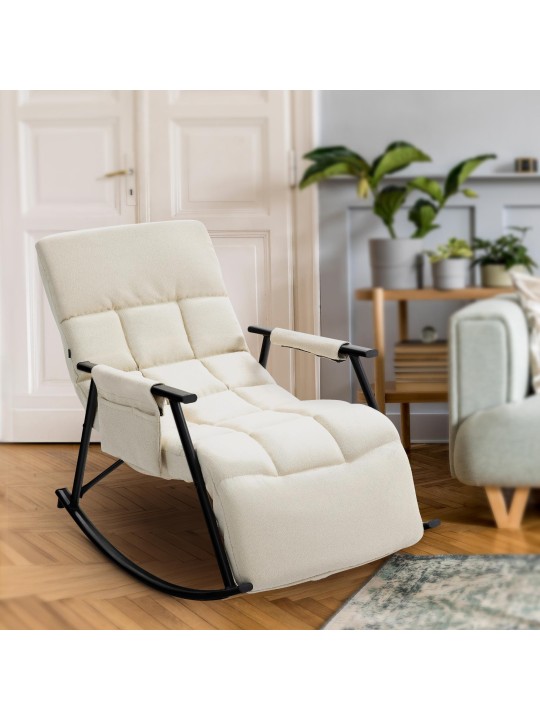 Cadeira de balanço tecido Cathy, creme