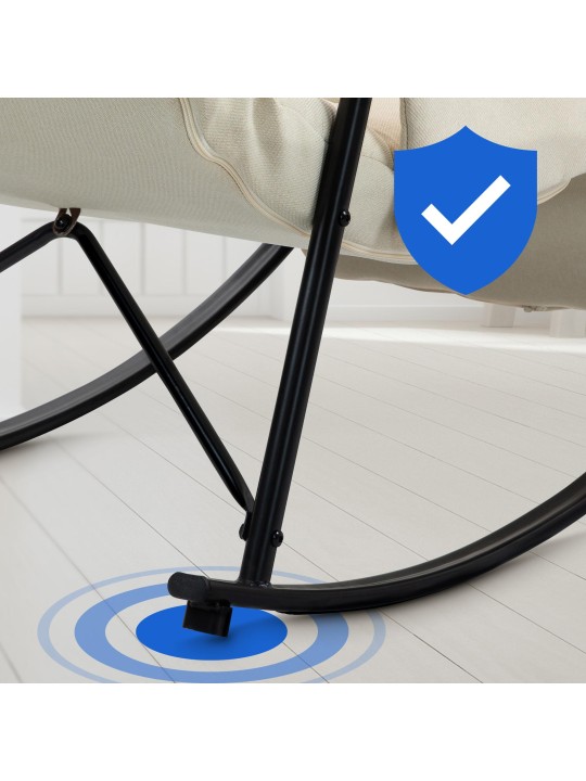 Cadeira de balanço tecido Cathy, creme