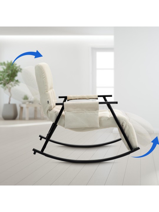 Cadeira de balanço tecido Cathy, creme