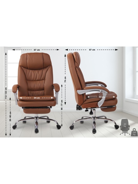 Cadeira de escritório XL Troy, castanho claro