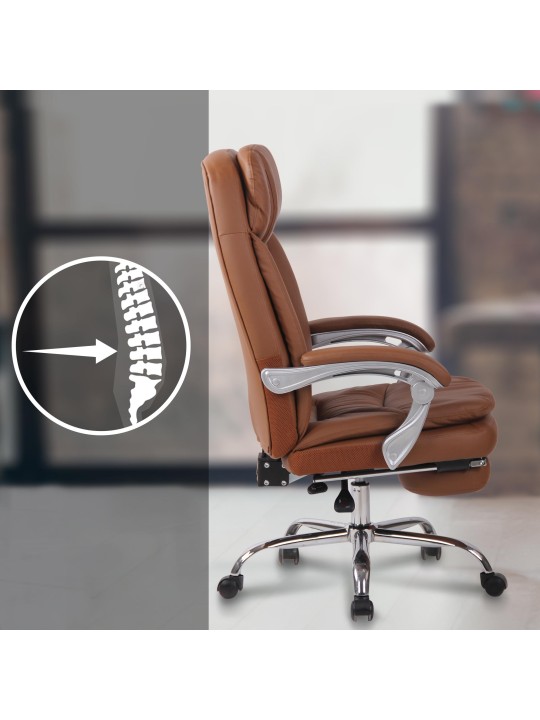 Cadeira de escritório XL Troy, castanho claro