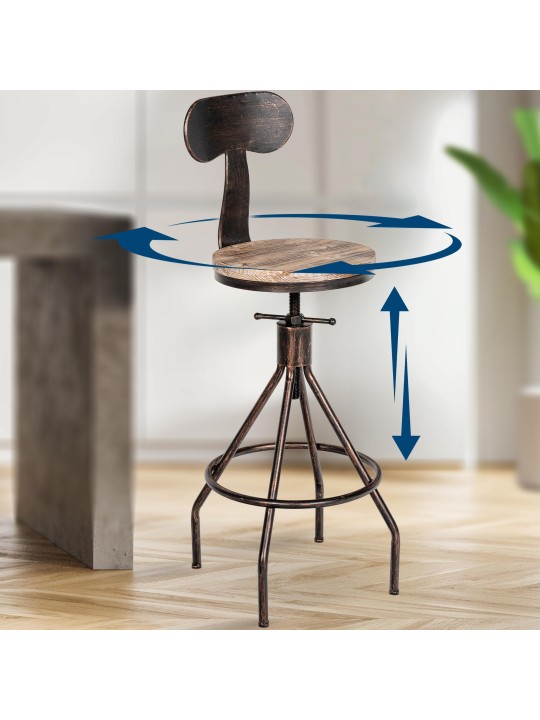 Banqueta alta Hanam, bronze