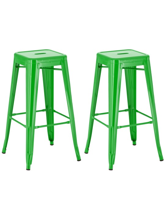 Conjunto de 2 bancos altos Joshua, verde