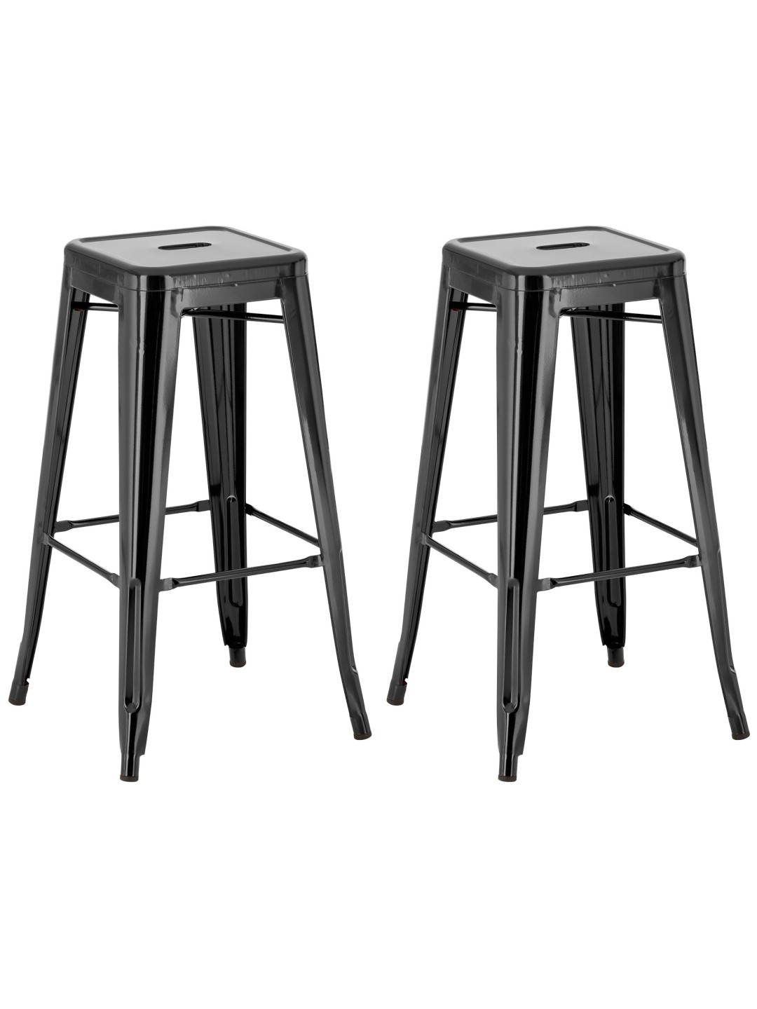 Conjunto de 2 bancos altos Joshua, preto