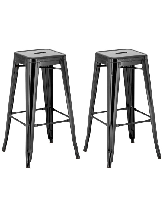 Conjunto de 2 bancos altos Joshua, preto
