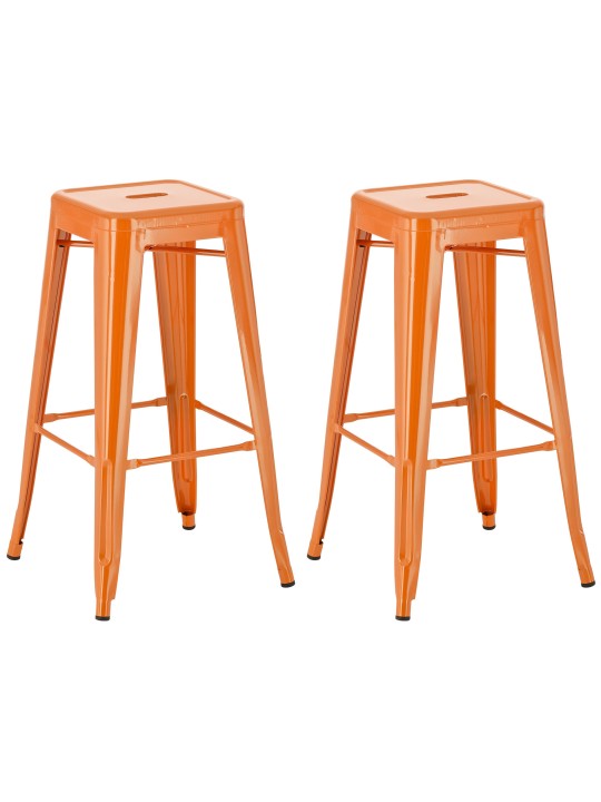 Conjunto de 2 bancos altos Joshua, laranja