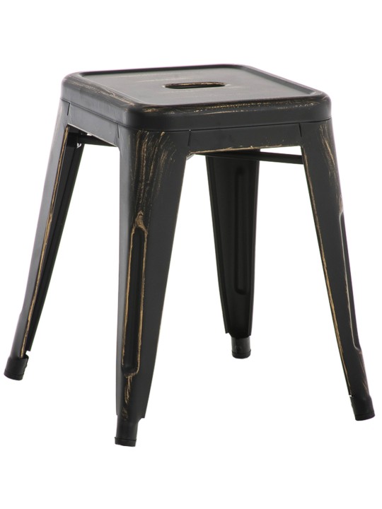 Banqueta Armin antiga, preto-dourado
