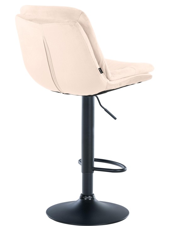Banqueta alta veludo louro, creme