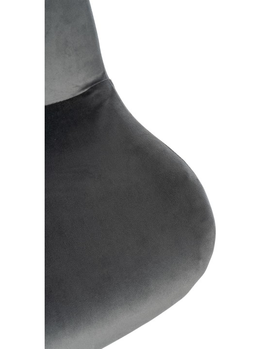 Banqueta alta Solon veludo, cinza escuro