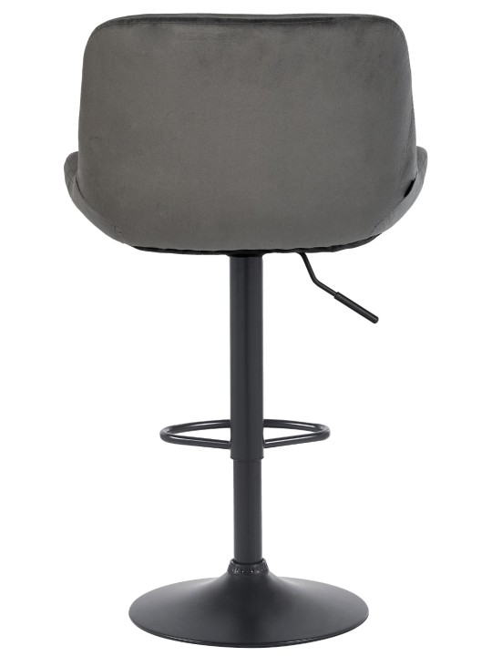 Banqueta alta Solon veludo, cinza escuro