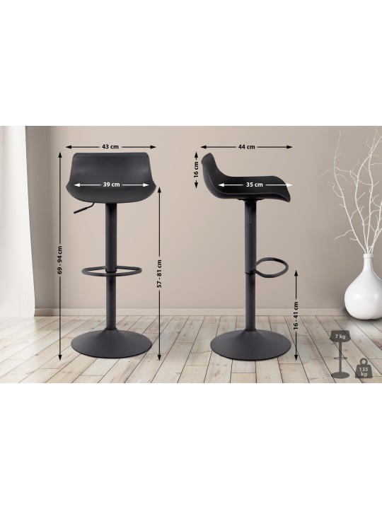 Conjunto de 2 bancos altos Aveiro, preto