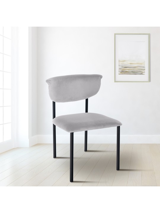 Cadeira para visitantes Gambell veludo, cinza Cadeira para visitantes Gambell veludo, cinza