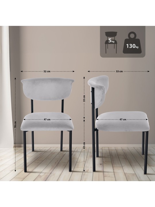 Cadeira para visitantes Gambell veludo, cinza Cadeira para visitantes Gambell veludo, cinza