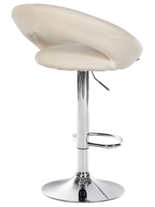 Conjunto de 2 bancos de bar Olinda tecido cromo, creme
