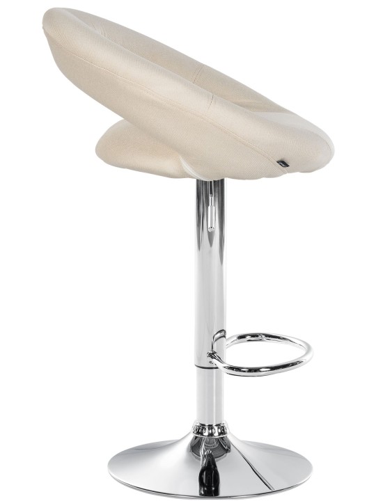 Conjunto de 2 bancos de bar Olinda tecido cromo, creme