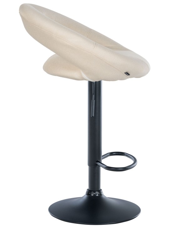 Conjunto de 2 bancos de bar Olinda tecido preto, creme