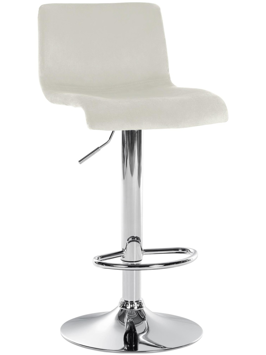 Banqueta alta Hoover veludo C, creme