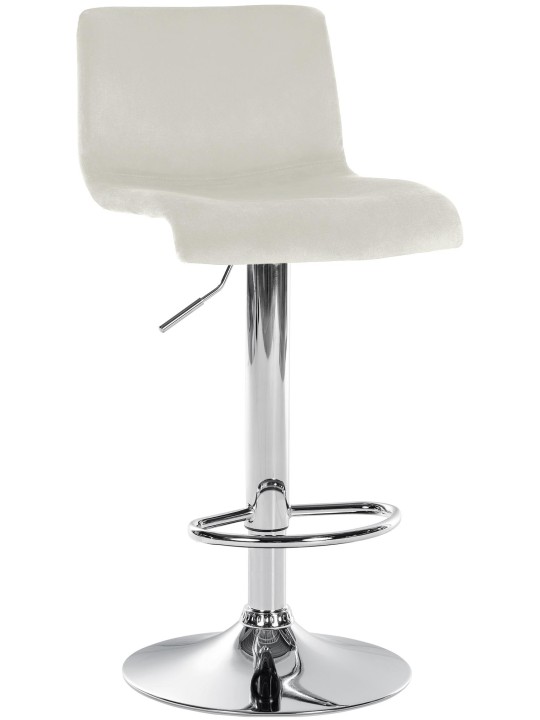 Banqueta alta Hoover veludo C, creme
