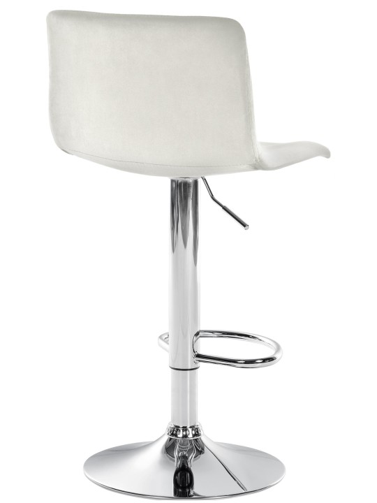 Banqueta alta Hoover veludo C, creme