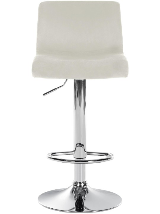 Banqueta alta Hoover veludo C, creme