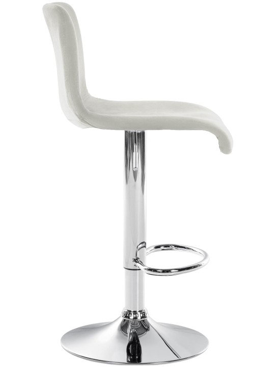 Banqueta alta Hoover veludo C, creme