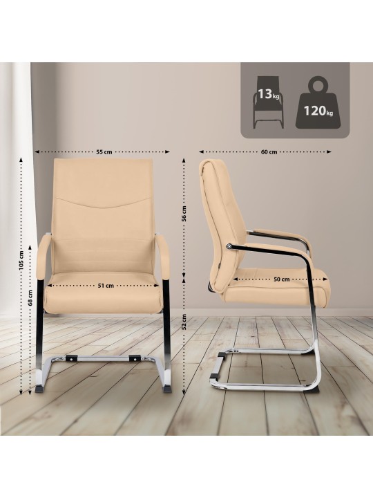 Conjunto de 2 cadeiras para visitantes Hobart, cáqui