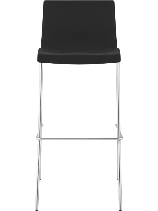 Banqueta alta Hoover cromada com estrutura de 4 pés, preto