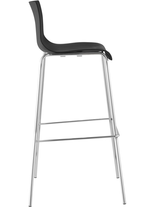 Banqueta alta Hoover cromada com estrutura de 4 pés, preto