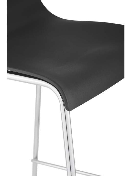 Banqueta alta Hoover cromada com estrutura de 4 pés, preto