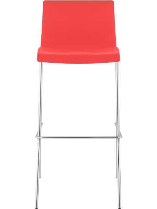 Banqueta alta Hoover cromada com estrutura de 4 pés, vermelho Banqueta alta Hoover cromada com estrutura de 4 pés, vermelho