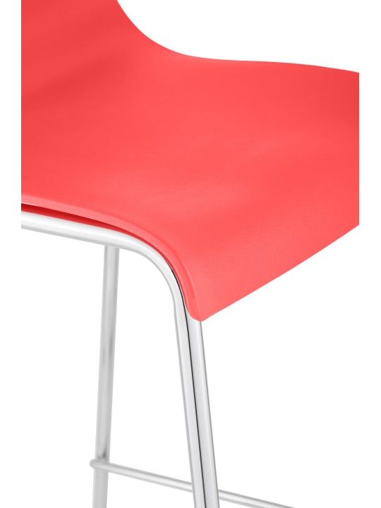 Banqueta alta Hoover cromada com estrutura de 4 pés, vermelho Banqueta alta Hoover cromada com estrutura de 4 pés, vermelho