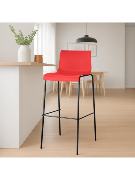Banqueta alta Hoover com estrutura de 4 pés, vermelho Banqueta alta Hoover com estrutura de 4 pés, vermelho