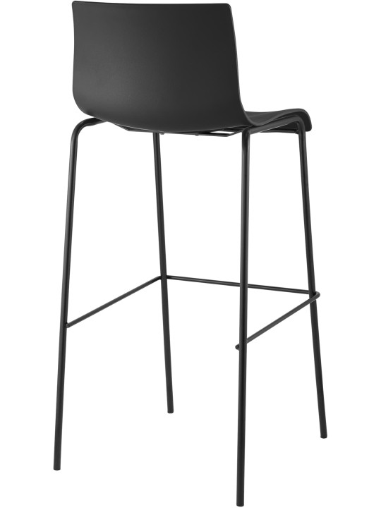 Conjunto de 2 bancos altos de plástico Hoover com estrutura de 4 pés, preto