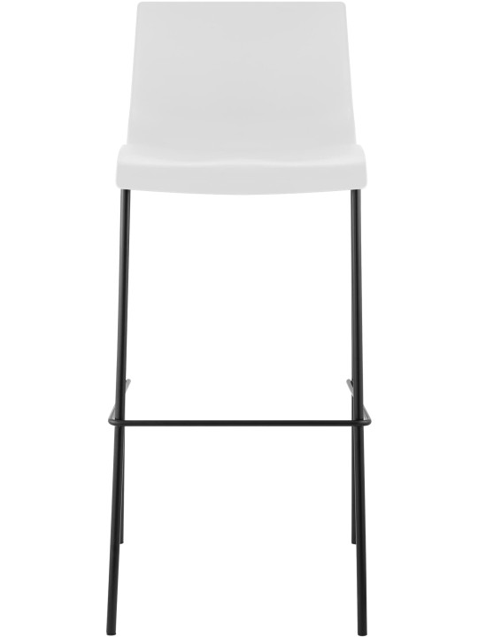 Conjunto de 2 bancos altos de plástico Hoover com estrutura de 4 pés, branco Conjunto de 2 bancos altos de plástico Hoover com estrutura de 4 pés, branco