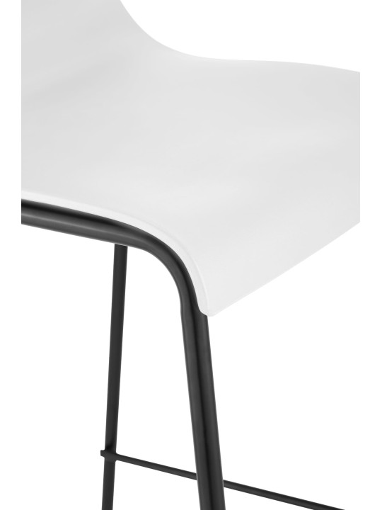 Conjunto de 2 bancos altos de plástico Hoover com estrutura de 4 pés, branco Conjunto de 2 bancos altos de plástico Hoover com estrutura de 4 pés, branco