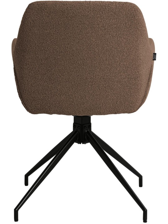 Cadeira de jantar Merlinda tecido Teddy, castanho