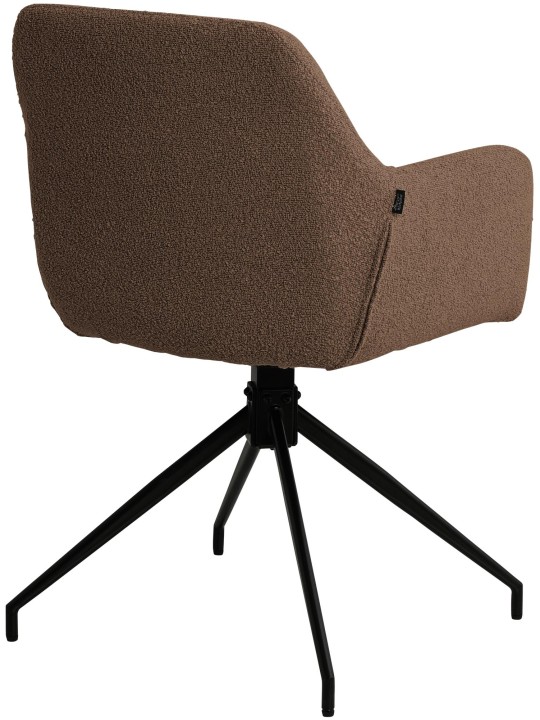 Cadeira de jantar Merlinda tecido Teddy, castanho
