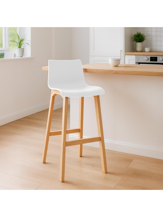 Banqueta alta Hoover Natura estrutura de 4 pés, branco Banqueta alta Hoover Natura estrutura de 4 pés, branco