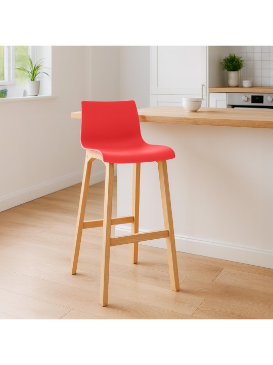 Banqueta alta Hoover Natura estrutura de 4 pés, vermelho Banqueta alta Hoover Natura estrutura de 4 pés, vermelho