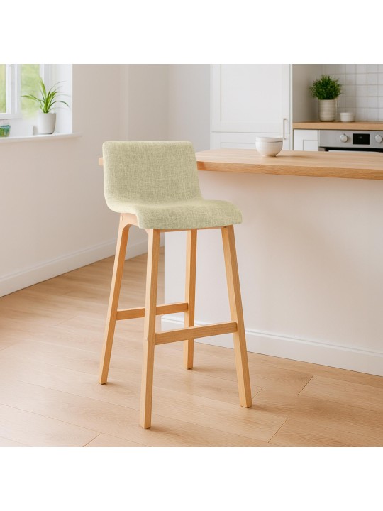 Banqueta alta Hoover tecido Natura, creme