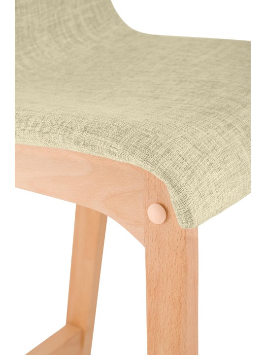 Conjunto de 2 bancos altos tecido Hoover Natura, creme